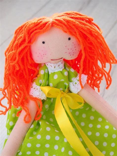 Rag Doll Doll Cloth Doll Handmade Doll Irish Doll Green Red Hair