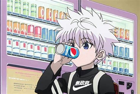 Killua Drinking Pepsi Freetoedit Anime Hunterxhunter Bape Vaporwave