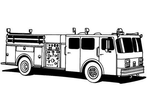 If you do not see the online coloring page fire truck in black and white above, you need to use another web browser: Fire truck coloring pages to download and print for free