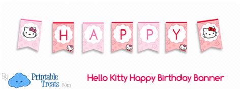 kitty happy birthday banner printable treatscom