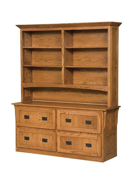 Furniture » filing, storage & accessories » lateral filing cabinets » wood lateral files » hon10516momo. Amish Mission 4 Drawer Lateral File Cabinet and Bookcase ...