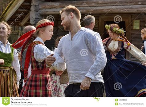 Latvian Culture Tradition Midsummer In Latvia Editorial Photo Image
