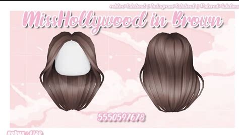 Hollywood Hair In Brown Roblox Codes Roblox Roblox Roblox Pictures