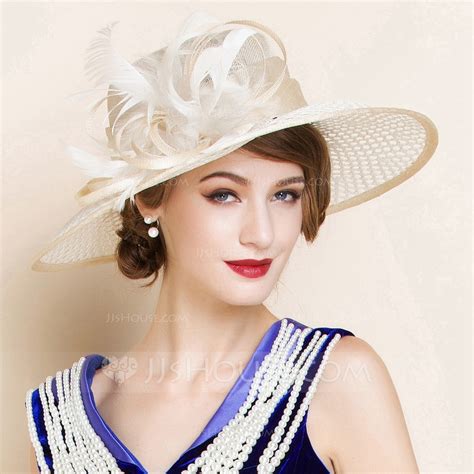 ladies beautiful summer cambric with feather bowler cloche hat 196075547 hats jjshouse