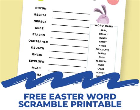 Free Easter Word Scramble Printable For Kids And Next Comes L