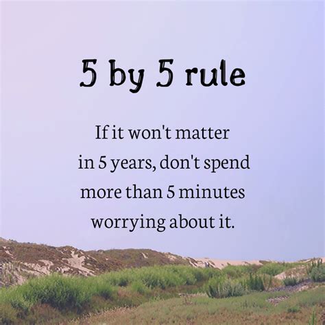 The Five By Five Rule