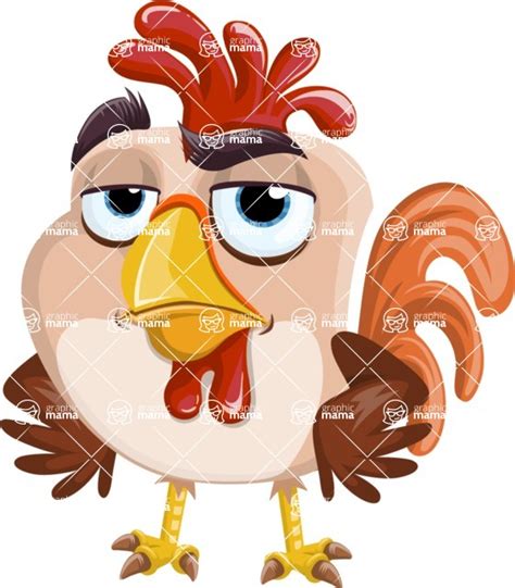 Rooster Cartoon Vector Character Aka Mr Cock A Doodle Doo Bored Graphicmama