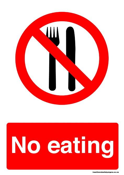 No Eating Prohibition Sign Health And Safety Signs