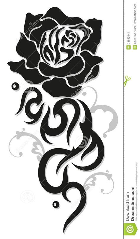Tribal Rose Tattoos Rose Tattoo Design Flower Drawing