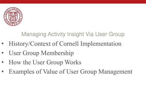 Ppt Managing Activity Insight Via User Group Powerpoint Presentation
