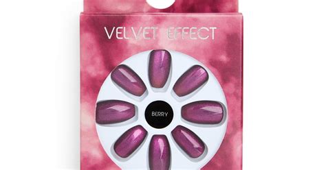 ps berry velvet effect squareletto kunstnagels kunstnagels en nagellak make up make up voor