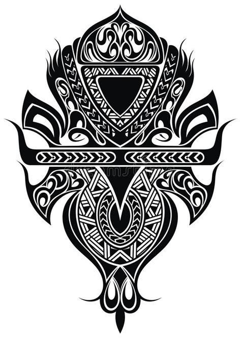 Maori Style Tattoo Design Black And White Maori Style Tattoo Design On