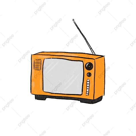 Vintage Tv Clipart Transparent Png Hd Cartoon Hand Drawn Vintage Tv