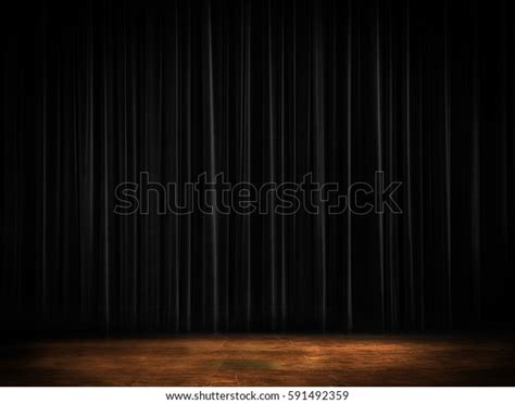 Black Curtain Stage Background Stock Illustration 591492359