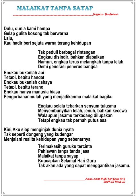 Lirik Lagu Pahlawan Tanpa Tanda Jasa Hymne Guru Lirik Lagu Populer Riset