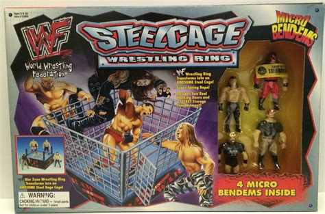 Tas031413 1998 Just Toys Wwf Wwe Steelcage Wrestling Ring Micro