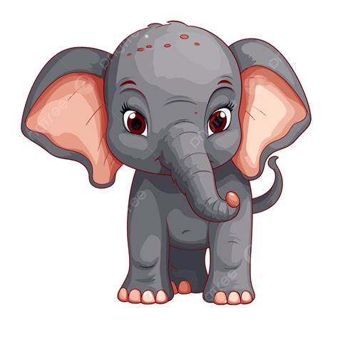 Free Elephant Vector Sticker Clipart Cute Cartoon Baby Elephant Is