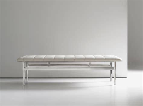 Knoll benches, stools and ottomans—standing alone or paired with a sofa or lounge—are. Chrome Modern White Leather Bench - Ambience Doré