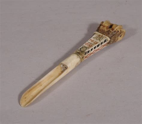 S4180 Antique 18th Century Initialled And Dated Bone Apple Corer Bada