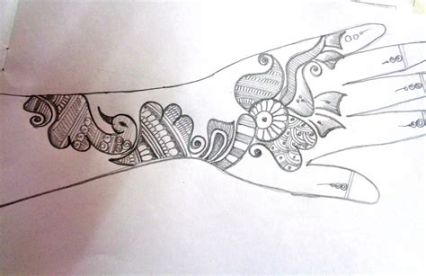 Simple Pencil Sketches Of Mehndi Designs Henna Hand Designs Art