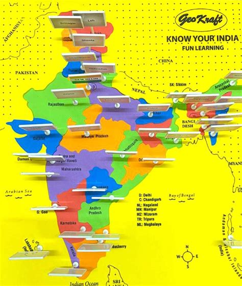 India Map Diy Activity Puzzle For 4 Years Kids Geokraft World