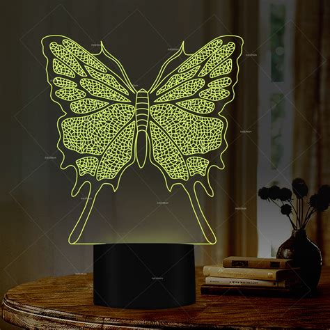 Colorful Artificial Butterfly Led Night Light Home Party Bedroom
