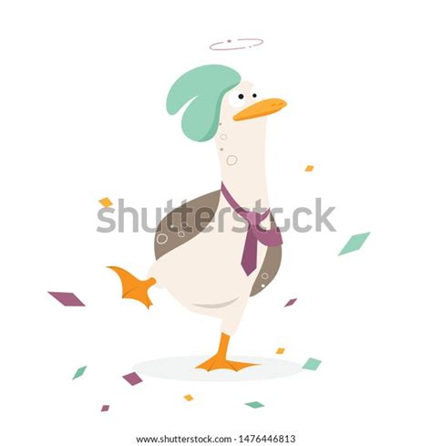 Funny Tired Duck Returns Corporate Party 스톡 벡터로열티 프리 1476446813
