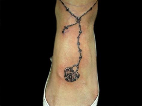 Heart Locket Ankle Bracelet Tattoo By Ricky Clipz Tattoonow