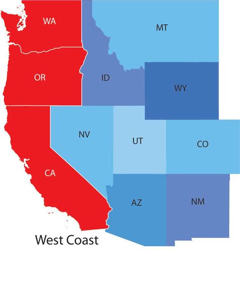 United States Map Of The West United States Map
