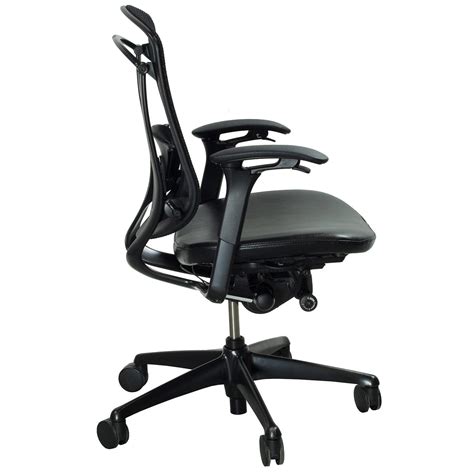 Teknion Contessa Used Mesh And Leather Task Chair Black National