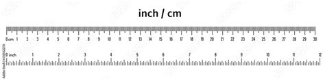 Ruler Inch And Cm Measuring Horizontal Calibration Precision Size Units