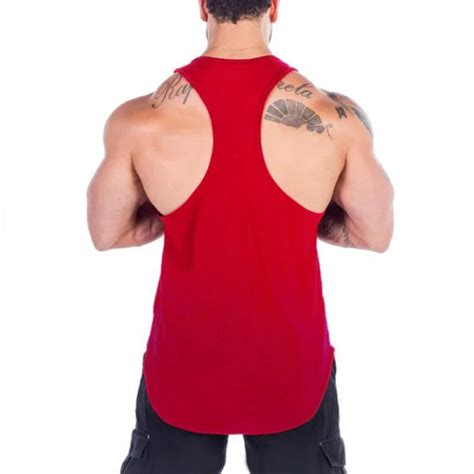 Brand Just Gym Clothing Fitness Mens Stringer Tank Top Mesh Breathable