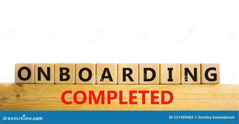 Onboarding Completed Symbol Words `onboarding Completed` On Wooden