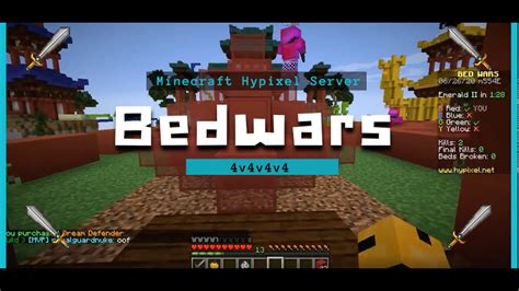 Hypixel Server Bedwars 4v4v4v4 Minecraft 2 Youtube