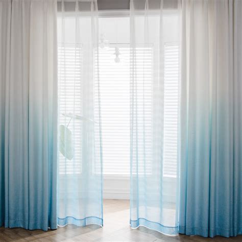 The Perfect Blend Ombre Blue Sheer Curtain Voila Voile