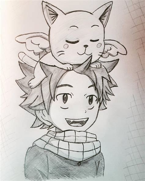 A Drawing Of A Cat Sitting On Top Of A Persons Head