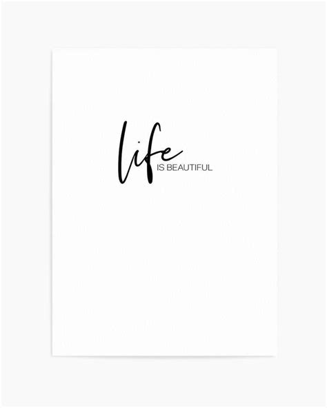 Life Is Beautiful Print Modern Art Print Typography Poster Olive Et