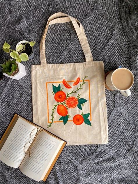 This Super Cute Calico Tote Bag Has Been Hand Painted With A Cottage