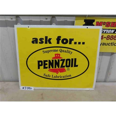 Pennzoil Motor Oil Double Sided Tin Sign 22 12 X 18