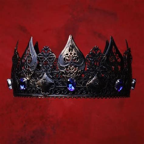 The Black Crown King Crown Gothic Crown King Crown Spiked Etsy In