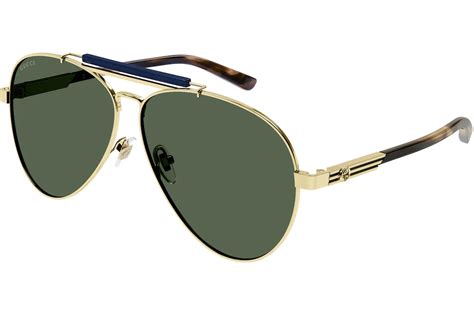 gucci aviator sunglasses gold gg1287s 003 fr in metal with gold tone us