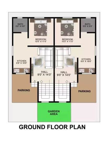 2 Bhk Row House Plan Design Toolkitsforthehomeapplianceshop