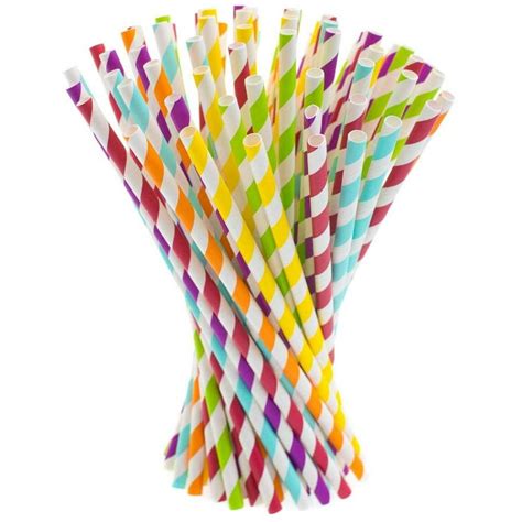 Paper Straws 200 Pack Biodegradable Paper Drinking Straws Multicolor