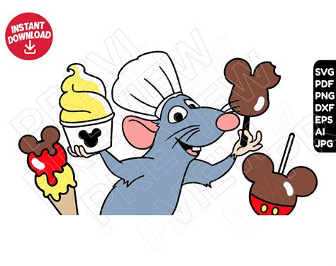 Ratatouille SVG png disneyland snacks svg dxf clipart cut Etsy España
