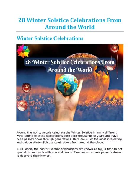 Ppt 28 Winter Solstice Celebrations From Around The World Powerpoint