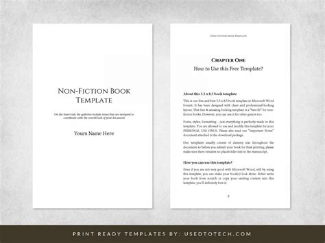Best Non Fiction Book Template In Word 55 X 85