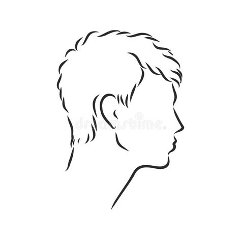 Outline Side Profile Of A Human Male Head Male Profile Vector Sketch