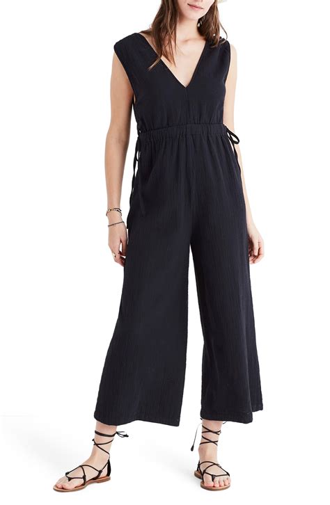 Madewell Cotton Waikiki Cover Up Jumpsuit In Black Lyst