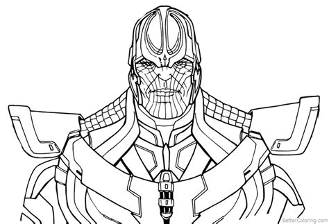 Each of these included free avengers coloring pages was gathered from around the web. Thanos from Avengers Infinity War Coloring Pages Line ...