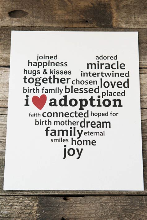 I Love Adoption Art Print Adoption Sayings Adoption Ts Etsy